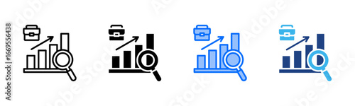 Business Focus icon set multiple style collection
