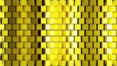 Repetitive Motion of Spinning Yellow Blocks