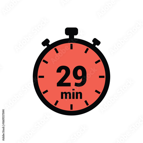 min 29 time icon vector design illustration background