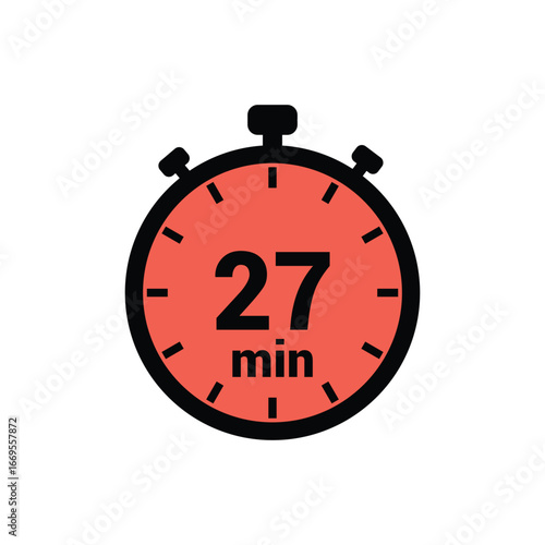 min 27 time icon vector design illustration background