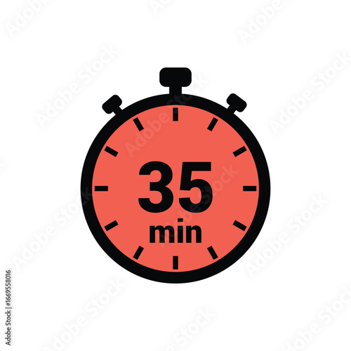 min 35 time icon vector design illustration background