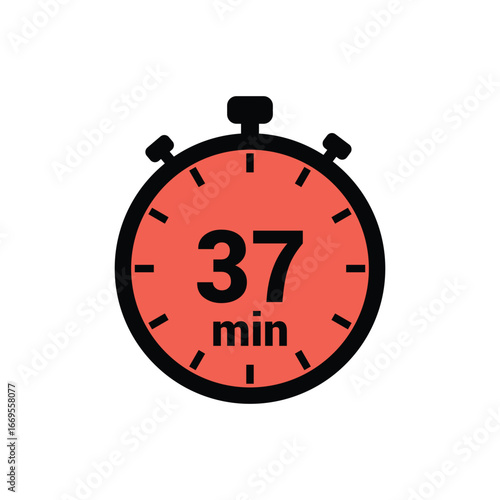 min 37 time icon vector design illustration background
