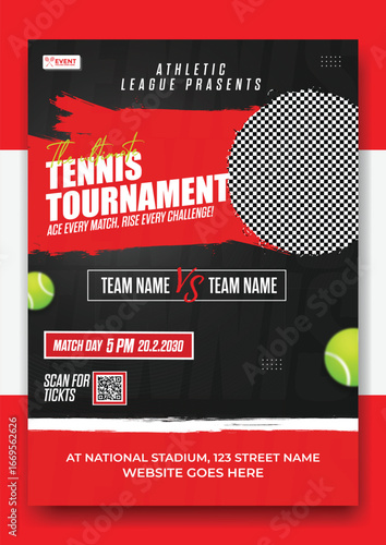 The ultimate tennis tournament flyer template for sport competition event