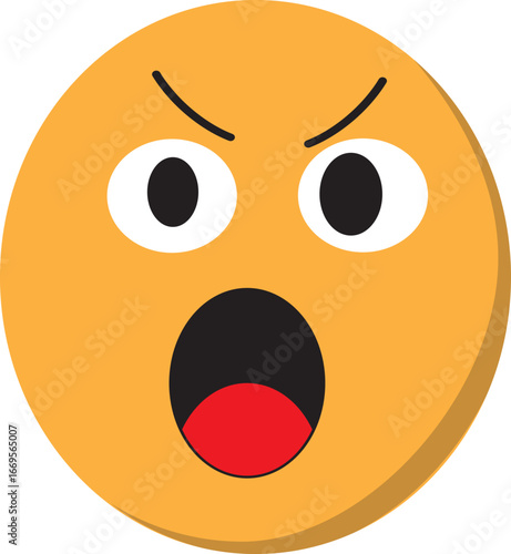 Angry emoji face with an open mouth