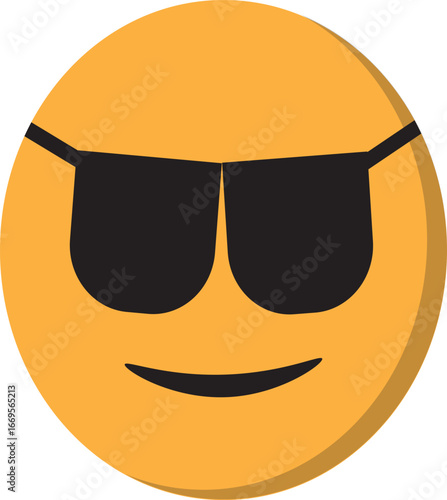Cool emoji face with sunglasses