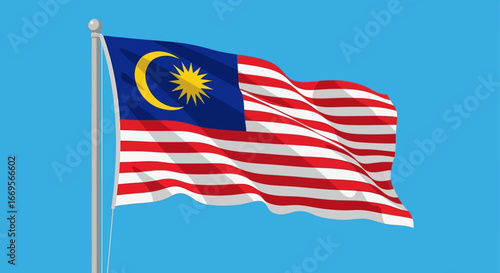 Waving Malaysian Flag A Symbol of National Pride