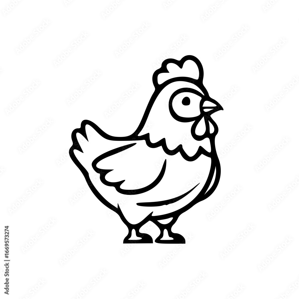 Fototapeta premium chicken black and white 