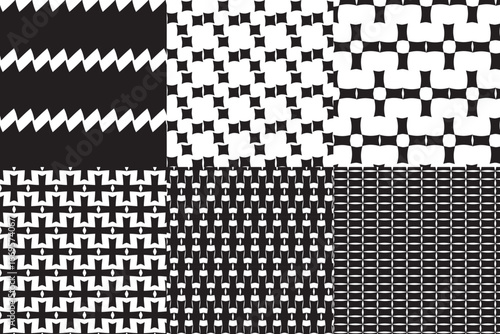 A collection of seamless vector patterns featuring light bulbs in colorful and black-and-white styles. Perfect for textile prints, wallpapers, packaging, web backgrounds, notebooks, wrapping paper, an