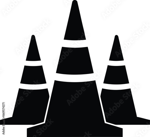 Road cone vector illustration style