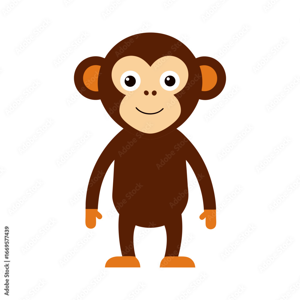 Fototapeta premium Clean Illustration of a Single Monkey