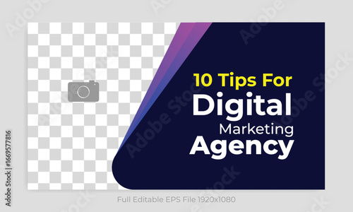 Thumbnail design for any videos. Editable video thumbnail and web banner for live workshop business template. Video cover photo for social media