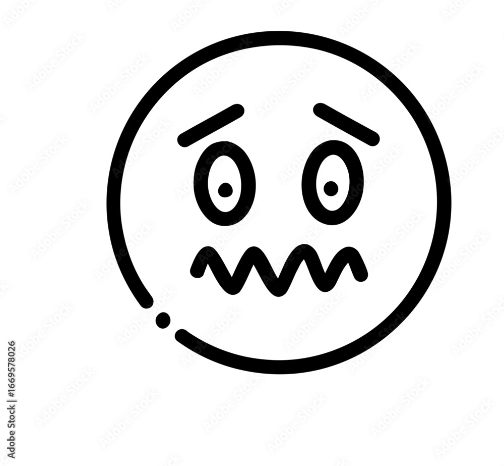 Fototapeta premium Worried Face Emoji Sticker