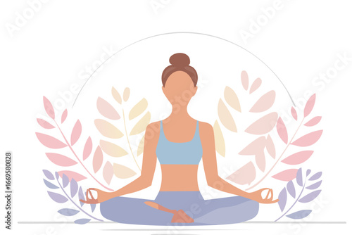 silhouette of yoga woman