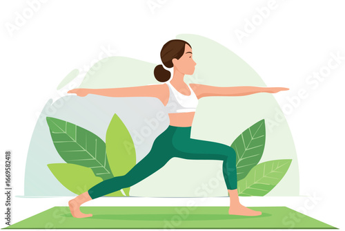 vector woman doing yoga exercise