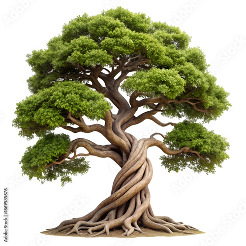 Old twisted tree with intricate bark texture isolated PNG for nature visuals and design cutouts
