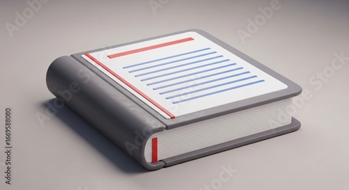 Wallpaper Mural Modern textbook with lined pages and red accents Torontodigital.ca