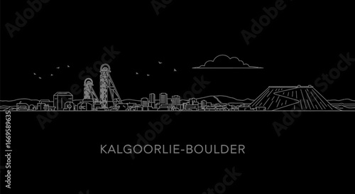 KalgoorlieBoulder Skyline Lineart.