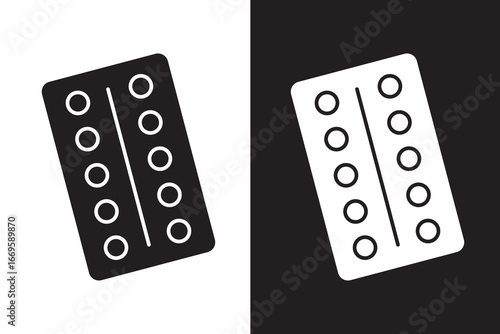Pill Blister Pack icons. modern minimalist symbol outline vector flat style