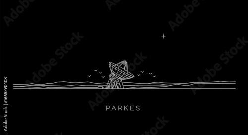 Parkes Radio Telescope Australia Minimalist.
