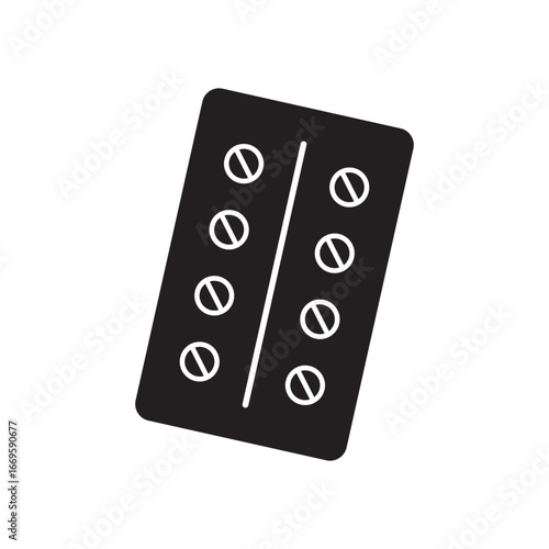 Pill blister pack icon symbol. Quality design element.
