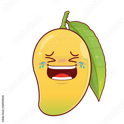 mango laughing face cartoon cute