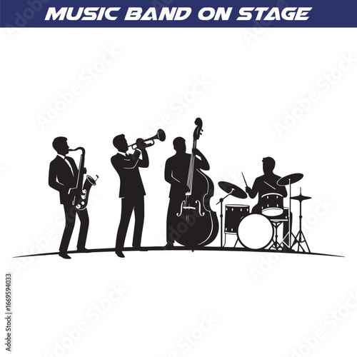 Music Band on Stage Silhouette