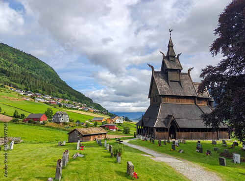 Hopperstad Stave Church, an ancient wooden stave church built in the 12th century,  Roysane