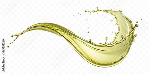abstract 3d smooth liquid olive oil splash in different style isolated on transparent background	
