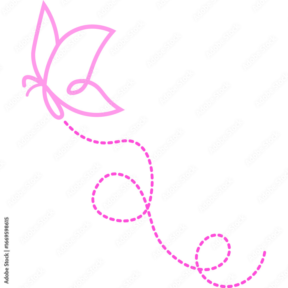 Butterfly with Dotted Line Butterfly with Dotted Line