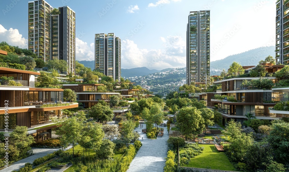 Obraz premium singapore city skyline, Generative AI