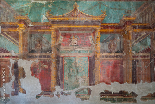 Villa di Poppea (Villa Poppaea), ruins of a seaside Roman villa in the Pompeian suburban area of Oplontis, buried under the ashes of mount Vesuvio in