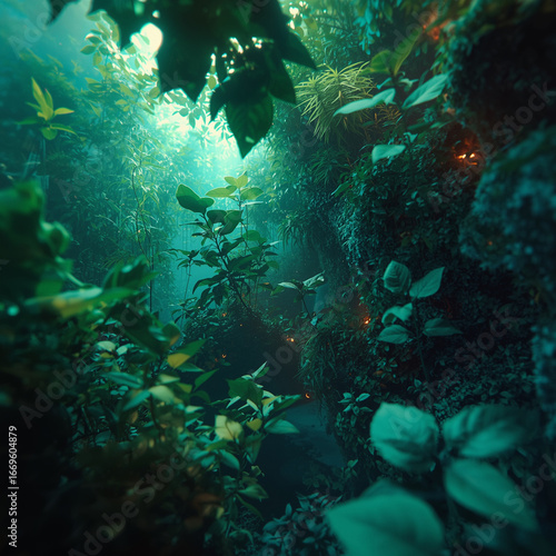 Wallpaper Mural Green plant leaves and forest background, Nature background
 Torontodigital.ca