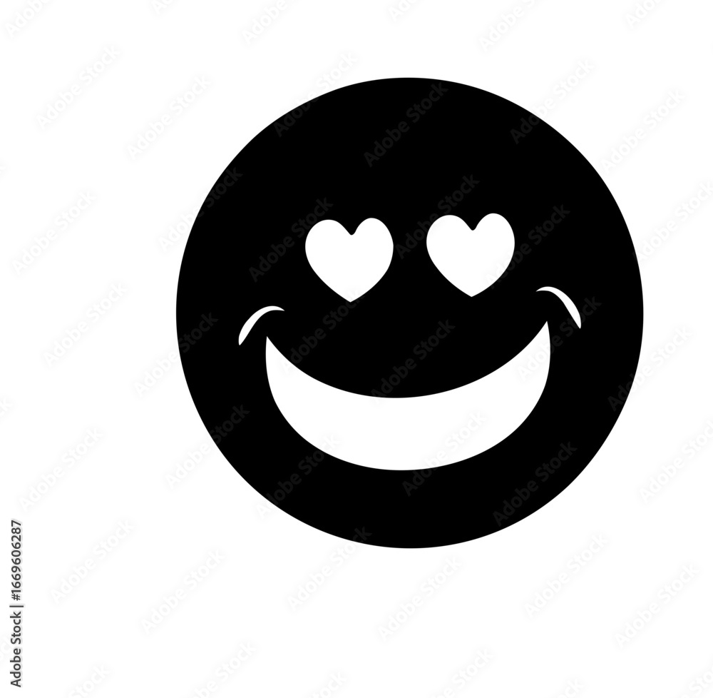 Obraz premium Love Heart Eyes Emoji Sticker