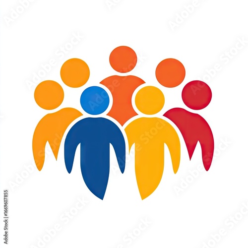 Group of stylized people in various colors