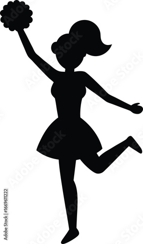 Cheerleader silhouette black silhouette of girl cheerleaders sports cheerleading split