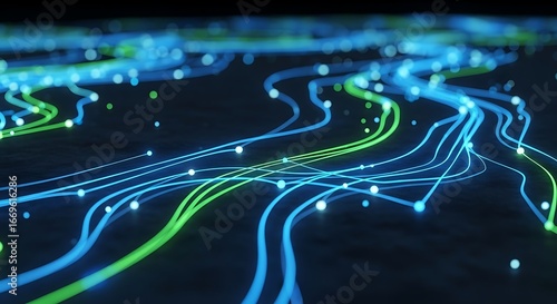 Glowing Lines Abstract Background
