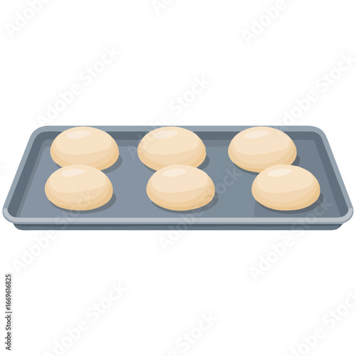 Baking process with kneading and dough molding vector illustration