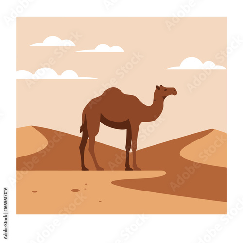 Camel in Desert Landscape
