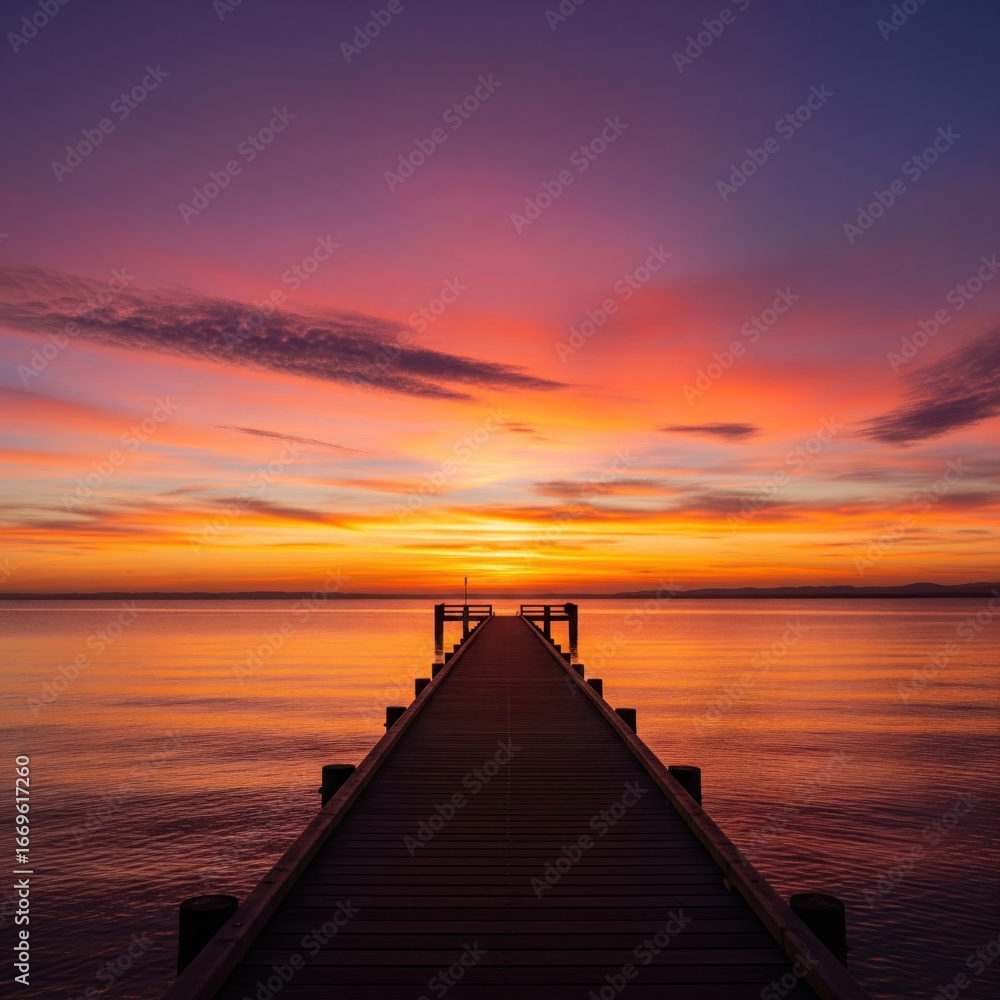 Obraz premium dusk at the pier