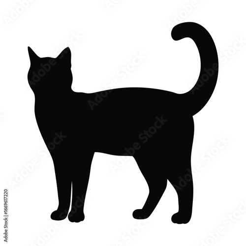 Black cat silhouette vector illustration for pet lovers and animal graphic design projects online