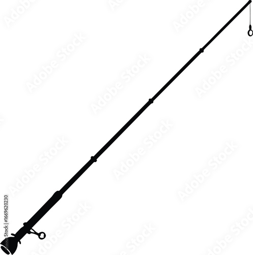 Silhouette fishing rod full black color only