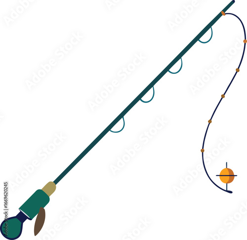 Silhouette fishing rod full black color only