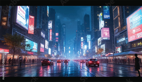 A futuristic city,Photo of a futuristic cityscape glows,Neon Cityscape Wallpaper at night,3D Rendering of neon city.Cyber punk theme, tech or game background