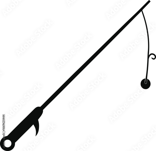 Silhouette fishing rod full black color only