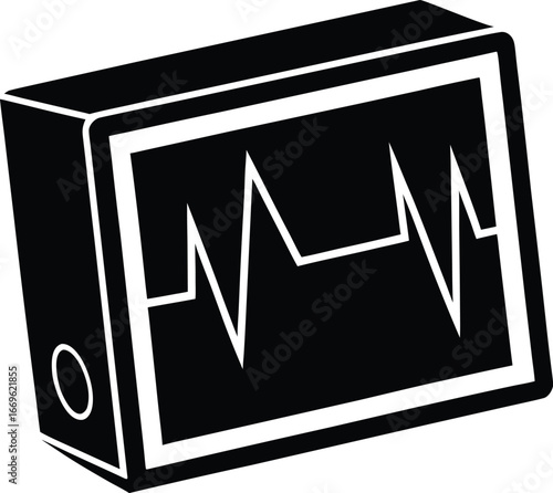 Electrical engineering icon showing alternating current waveform