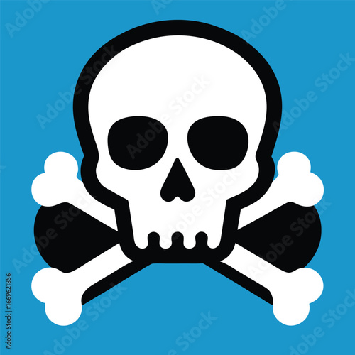 Iconic skull and crossbones symbol a classic warning sign for danger and piracy