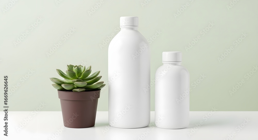 White Cosmetic Jars with Silver Lids on Wooden Table, Beauty Product Packaging Mockup White Cosmetic Jars with Silver Lids on Wooden Table, Beauty Product Packaging Mockup