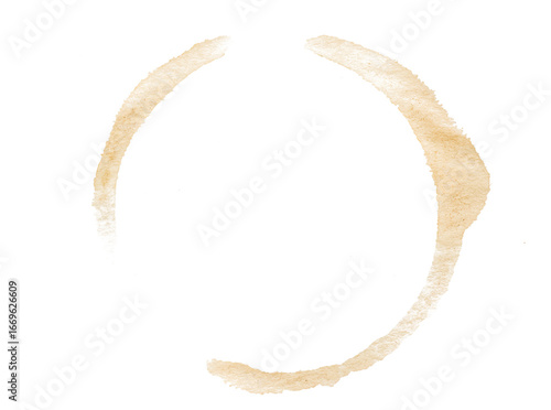 Fényképezés Coffee stains isolated on a transparent background