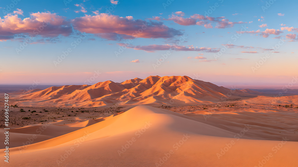 Naklejka premium Sunlight creeping over the Imperial Sand Dunes