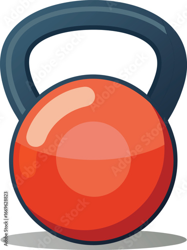 Illustration of kettlebell weight in engraving style design element for logo